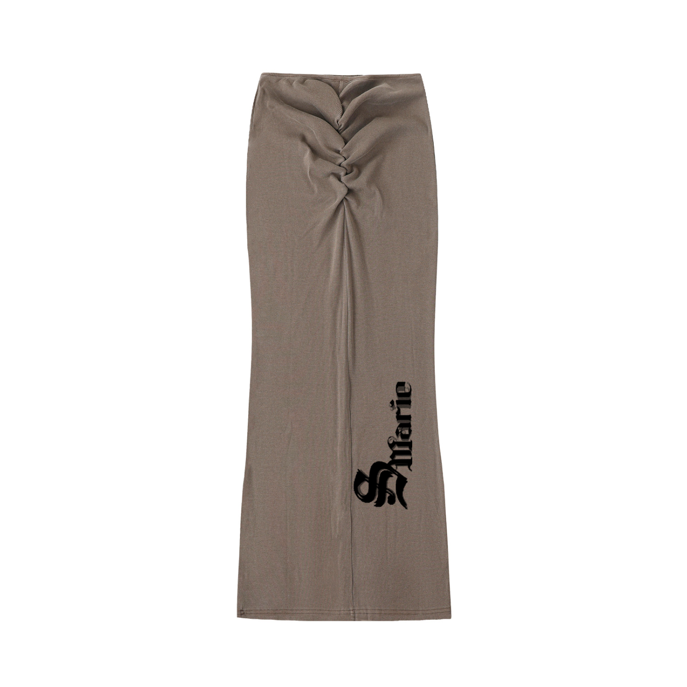 Dyed Washed Drawstring Maxi Skirt