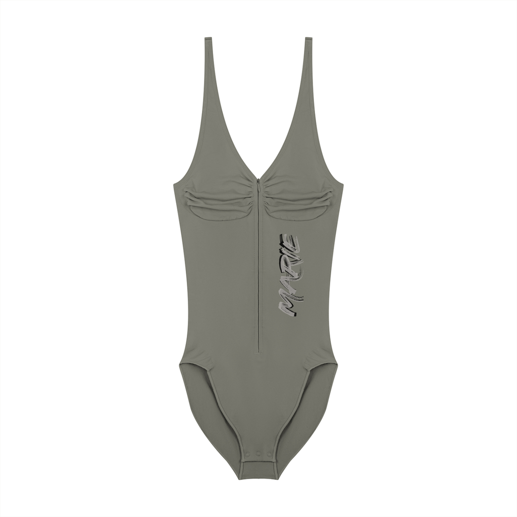 Women’s Full-Zip Ruched Bodysuit