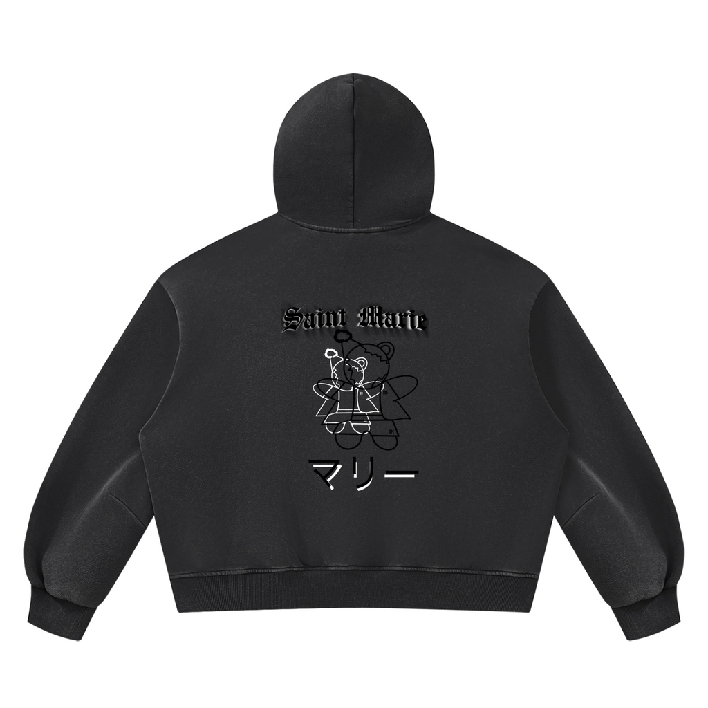 Unisex Vintage Wash Boxy Fleece Hoodie