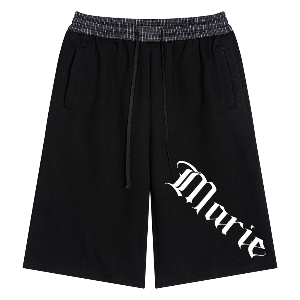 Unisex Plaid Waistband Shorts