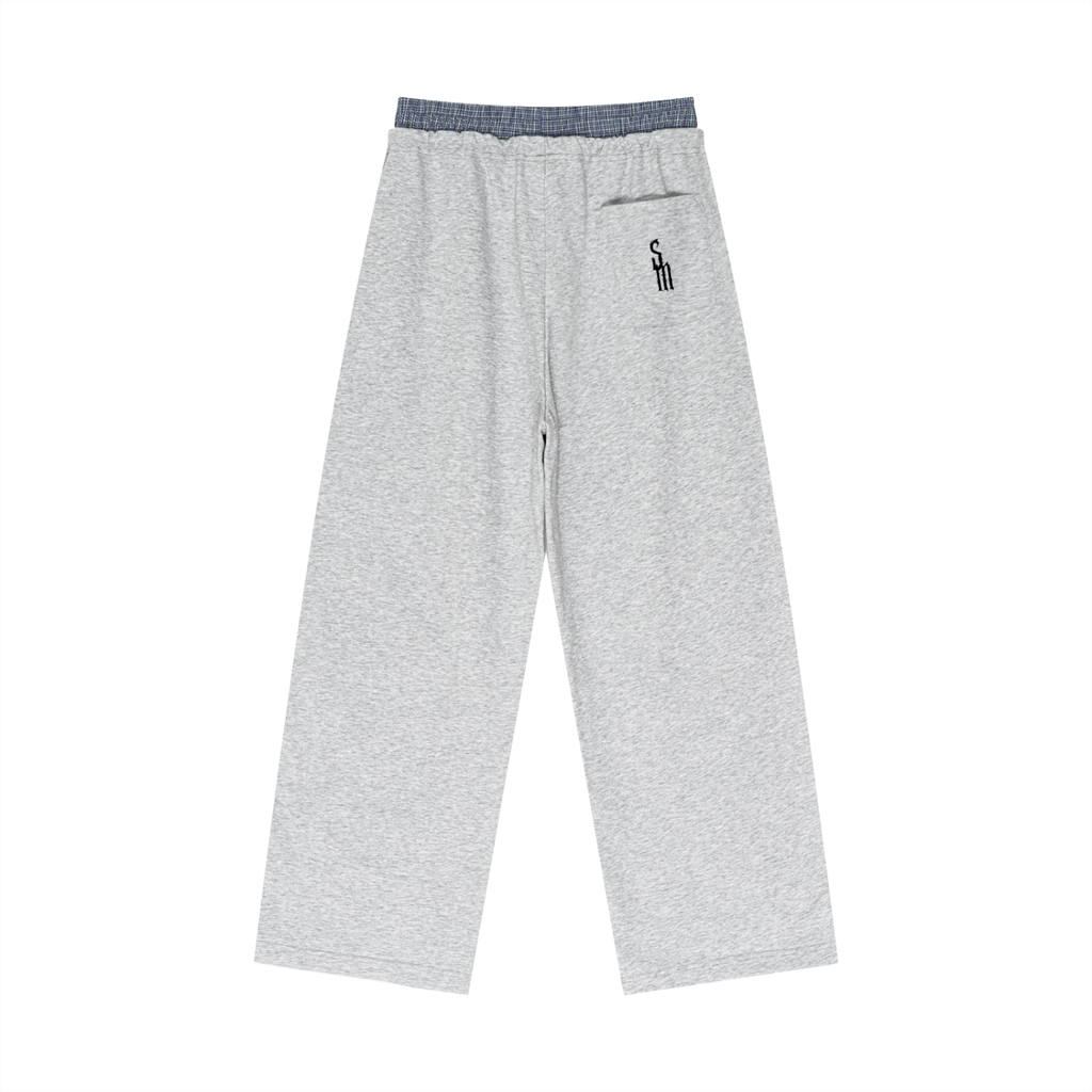 Plaid Contrast Waist Pants