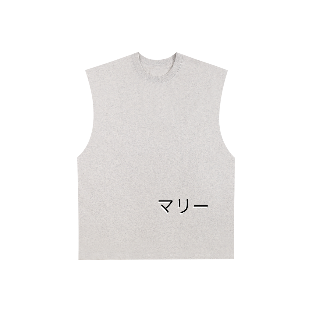 Raw Edge Cotton Tank Top