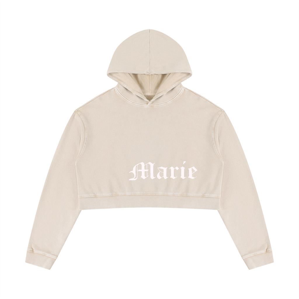 Women’s Mineral Washed Crop Hoodie