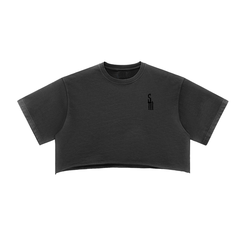 Snow Washed Raw Edge Crop Top