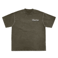 Snow Washed Raw-Edge Neckline T-Shirt