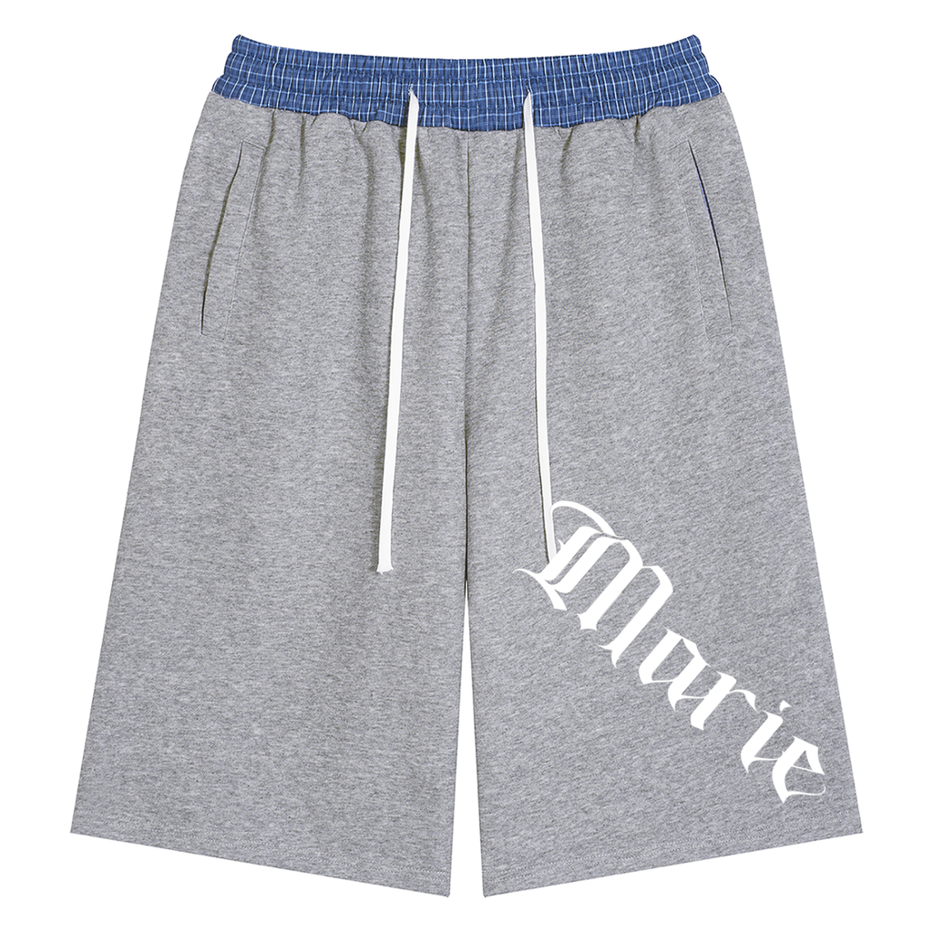 Unisex Plaid Waistband Shorts