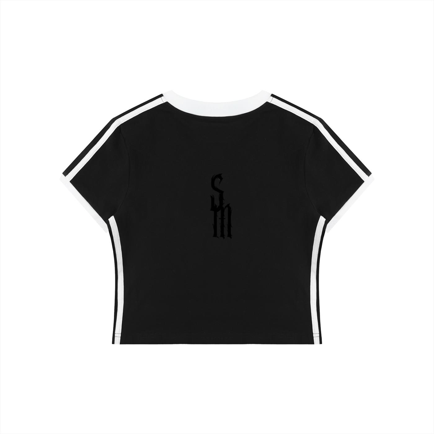 Women's Retro Binding V-Neck Crop T-Shirt