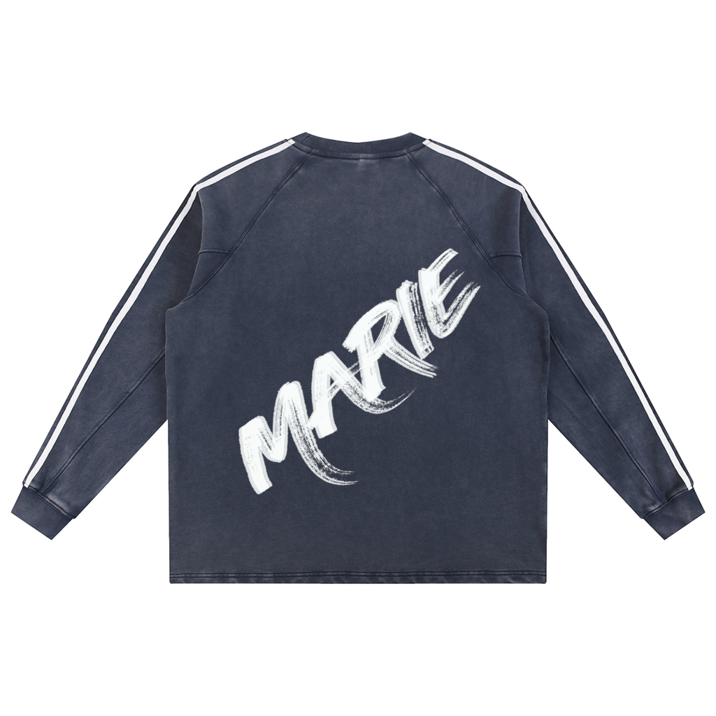 Snow Washed Contrast Tape Sweatshirt