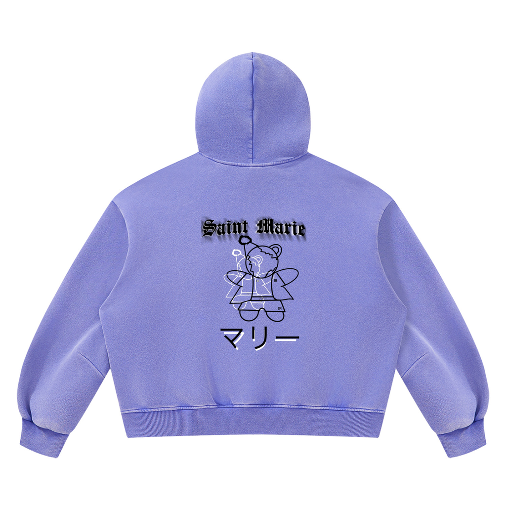 Unisex Vintage Wash Boxy Fleece Hoodie
