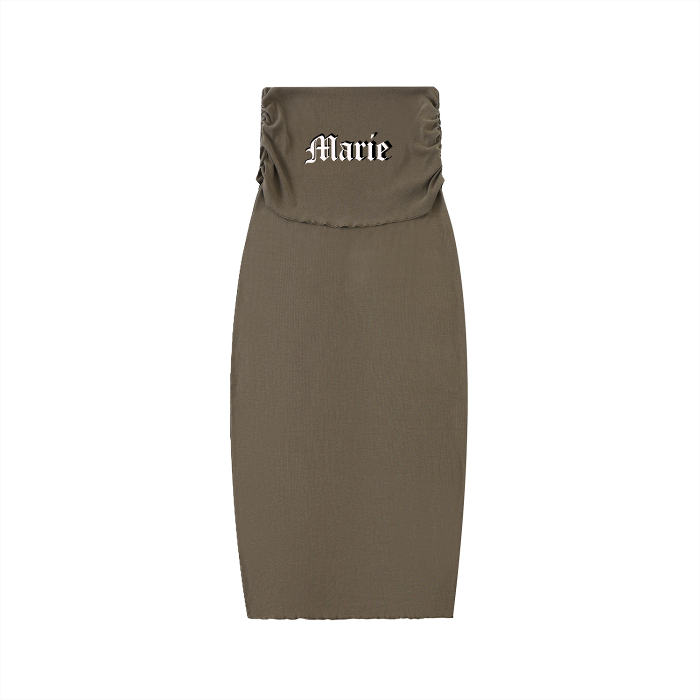 Dyed Washed Straight Hip-Hugging Slim Maxi Skirt