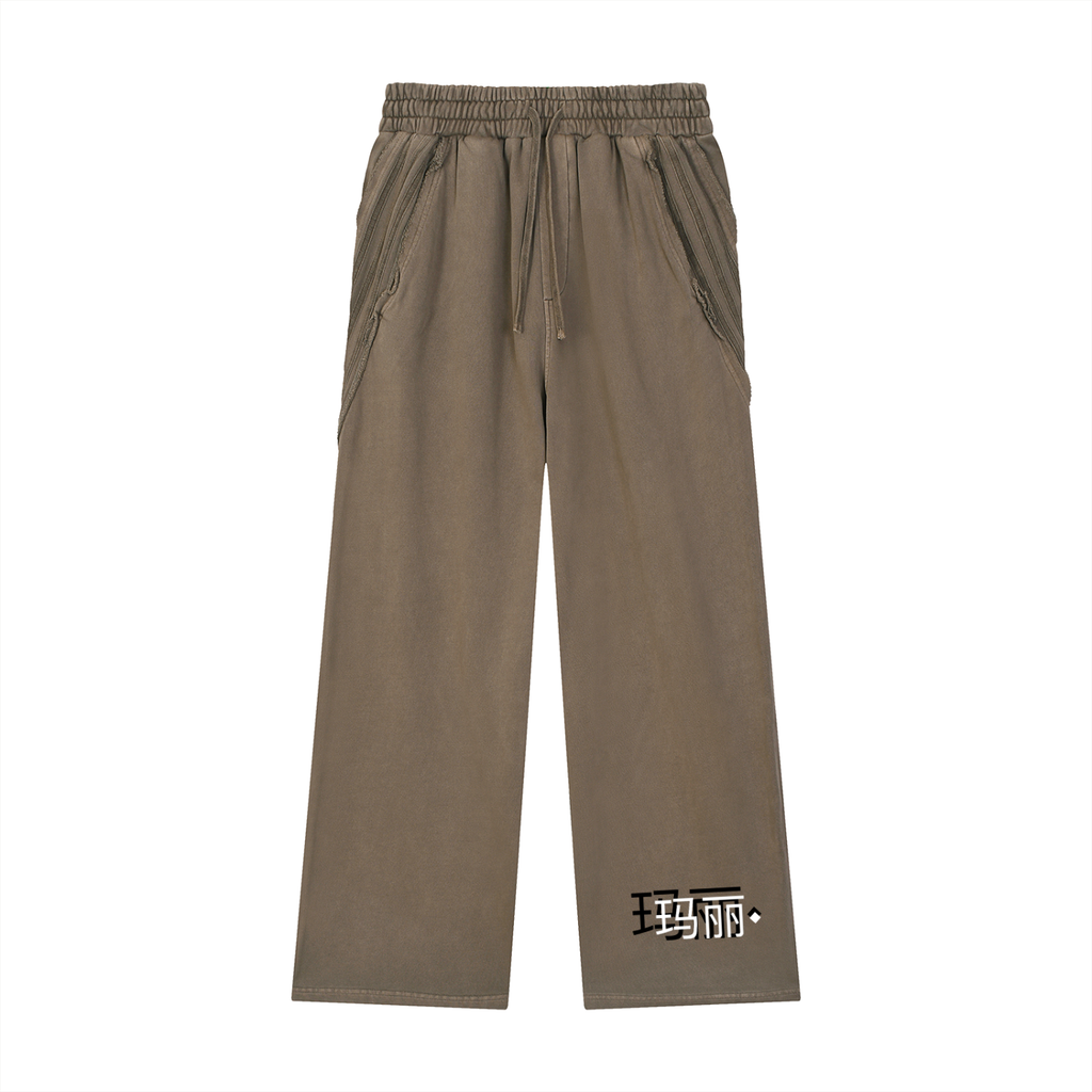 Snow Washed Tape Raw Edge Sweatpants