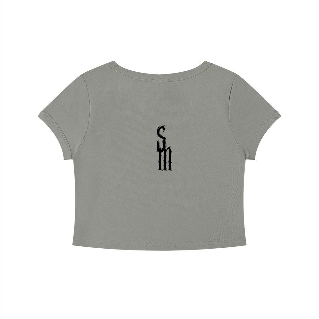 Women's Solid Color Slim Crop T-Shirt