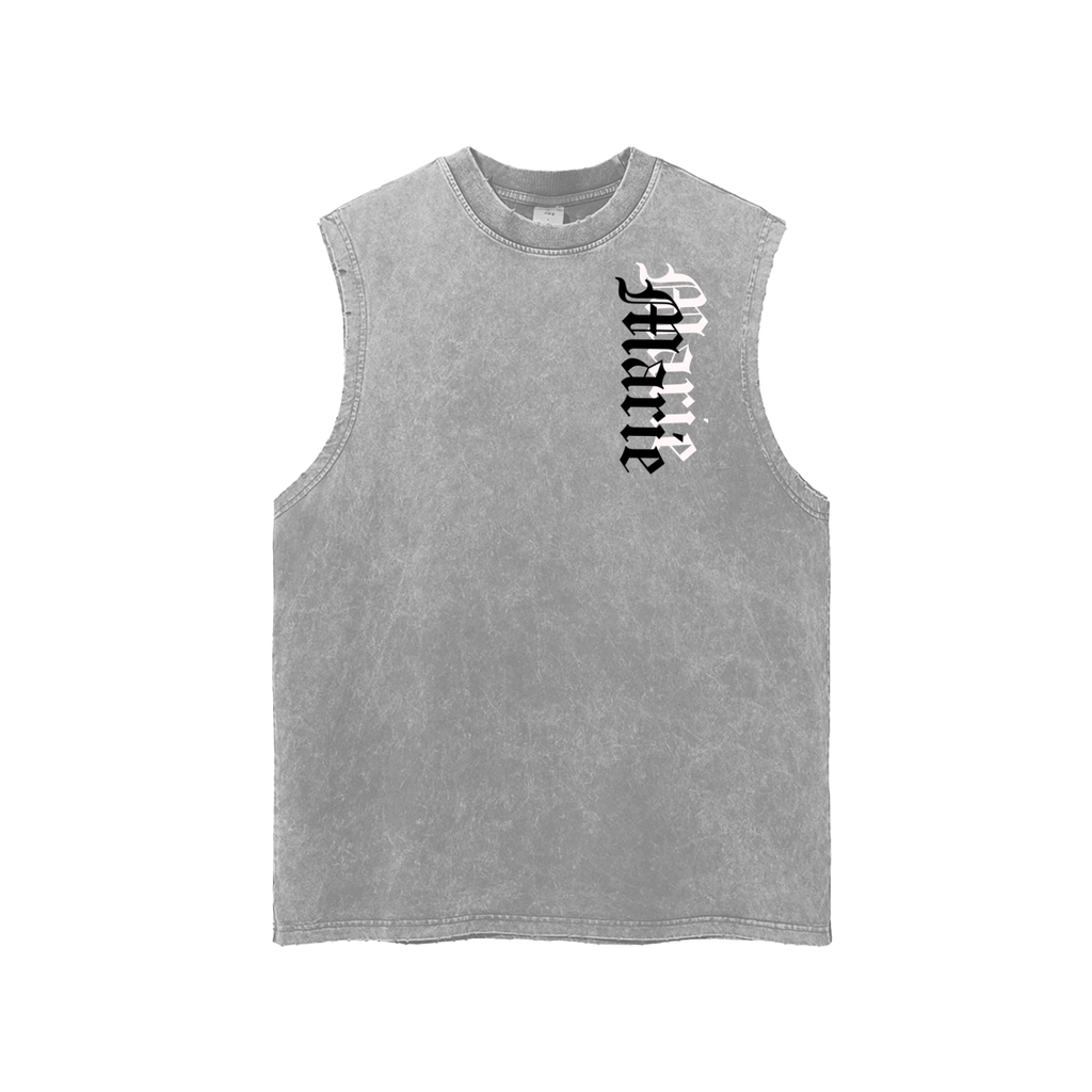 Snow Washed Frayed Hem Tank Top