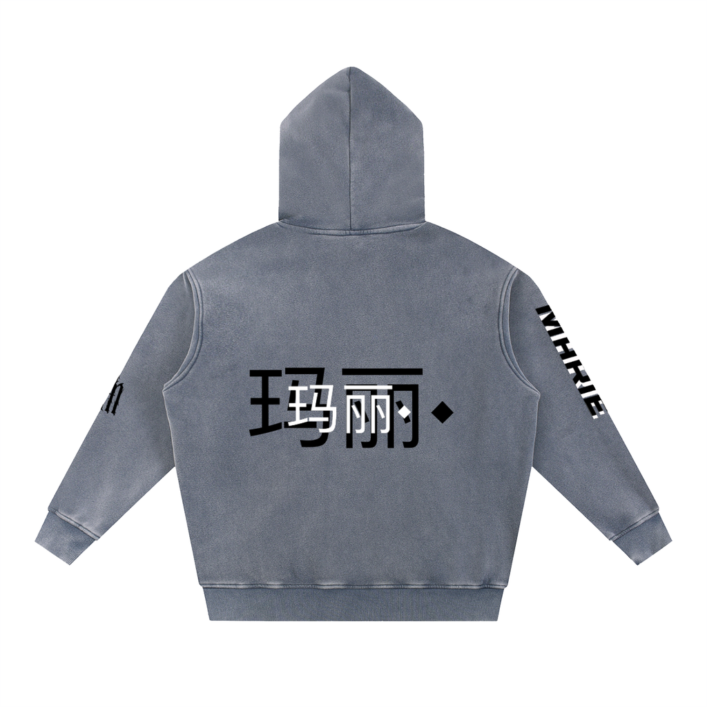 Snow Wash Fleece Oversize Hoodie