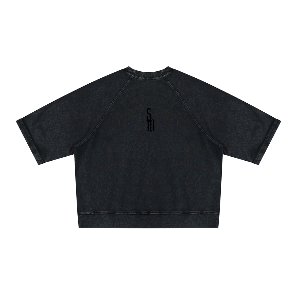 Unisex Vintage Wash Boxy Short Sleeve Sweatshirt