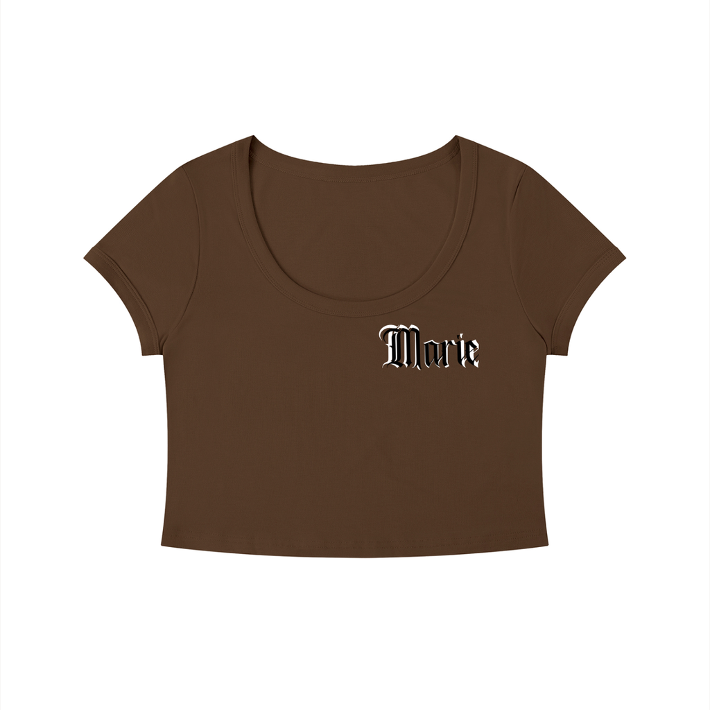 Women's Solid Color Slim Crop T-Shirt