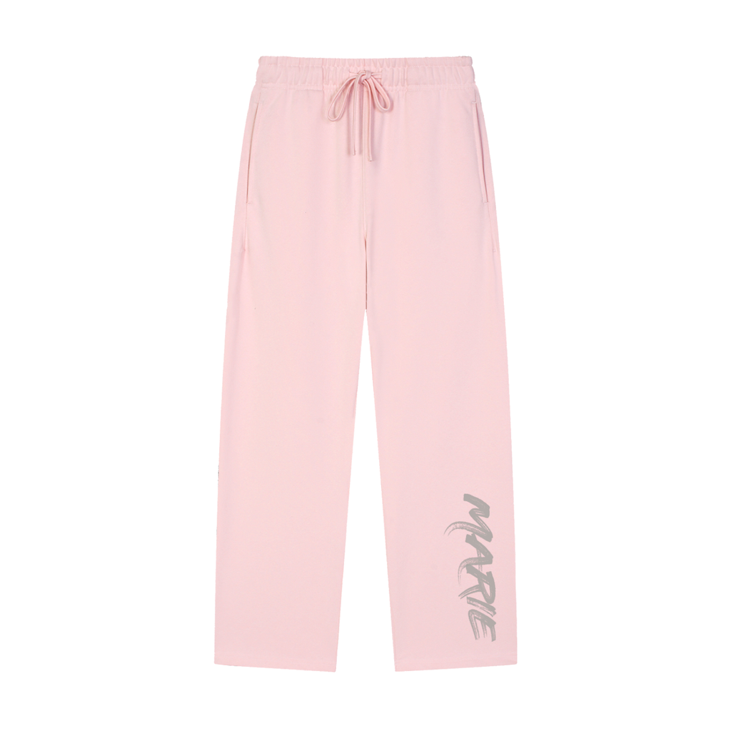 Solid Color Straight-Leg Sweatpants