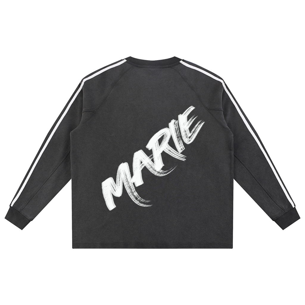 Snow Washed Contrast Tape Sweatshirt