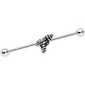 14G Aurora Gem Mystery Ray Gun Industrial Barbell 38mm