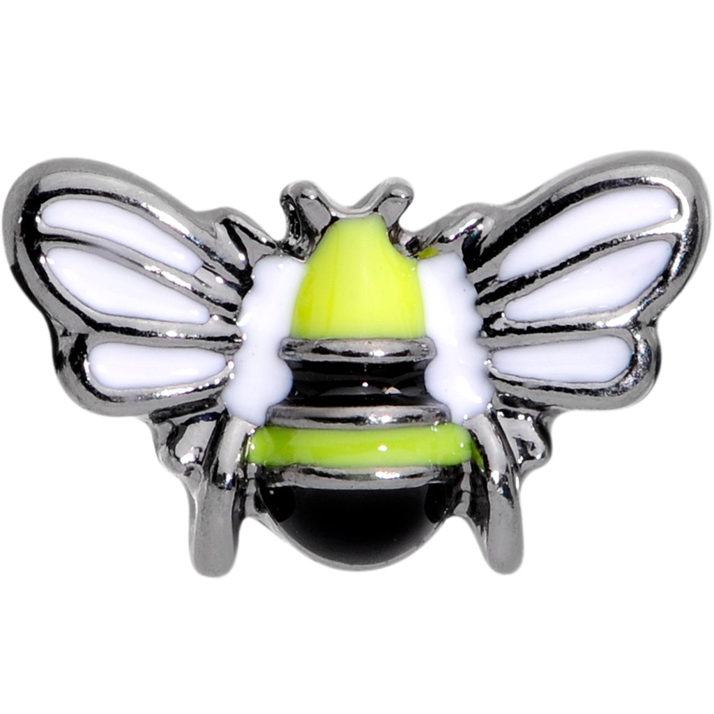 16G 1/4 Yellow Black Blissful Bumblebee Cartilage Tragus Earring