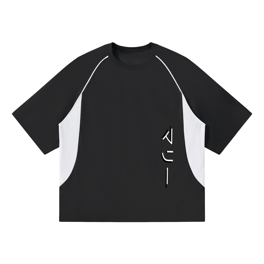 Contrast Piping Panel Raglan T-Shirt