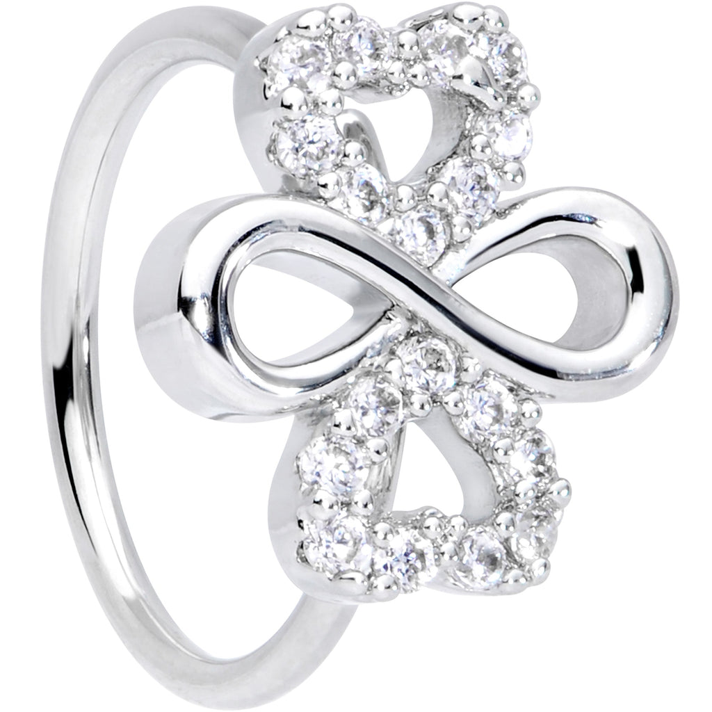 20G 5/16 Clear Gem Heart Shamrock St Patricks Day Nose Hoop