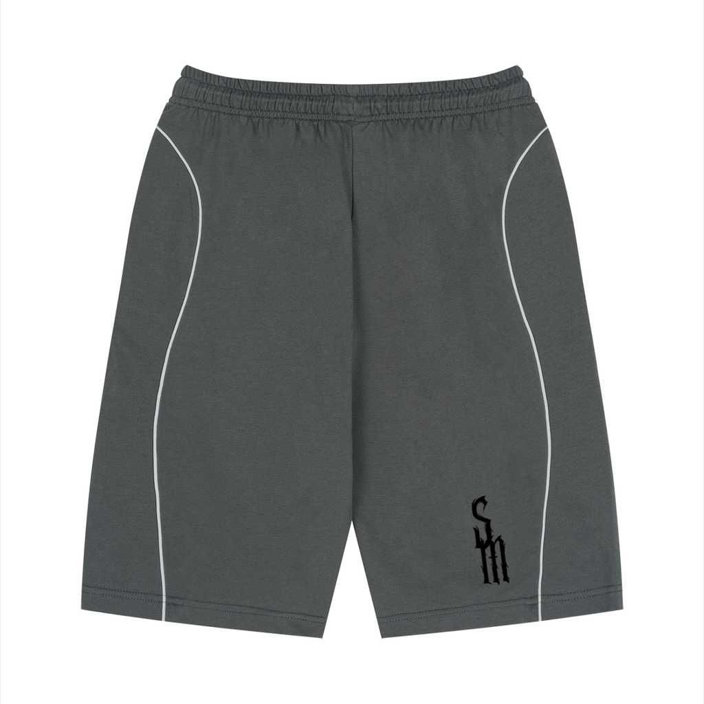 Unisex Piping Drawstring Shorts