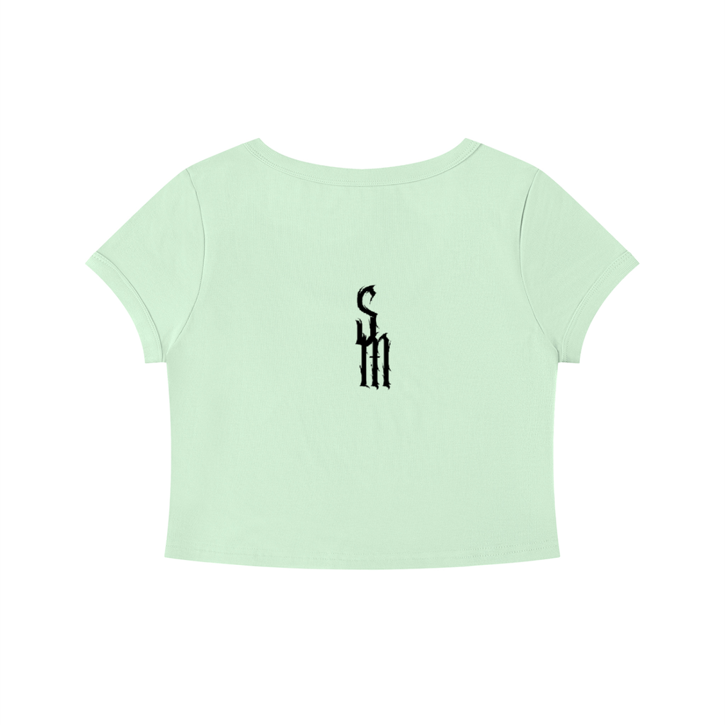 Women's Solid Color Slim Crop T-Shirt