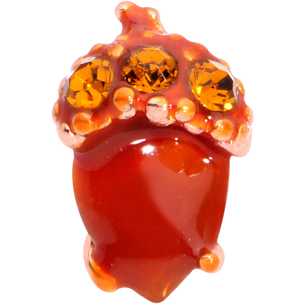 16G 5/16 Brown Gem Fall Autumn Acorn Labret Monroe Tragus