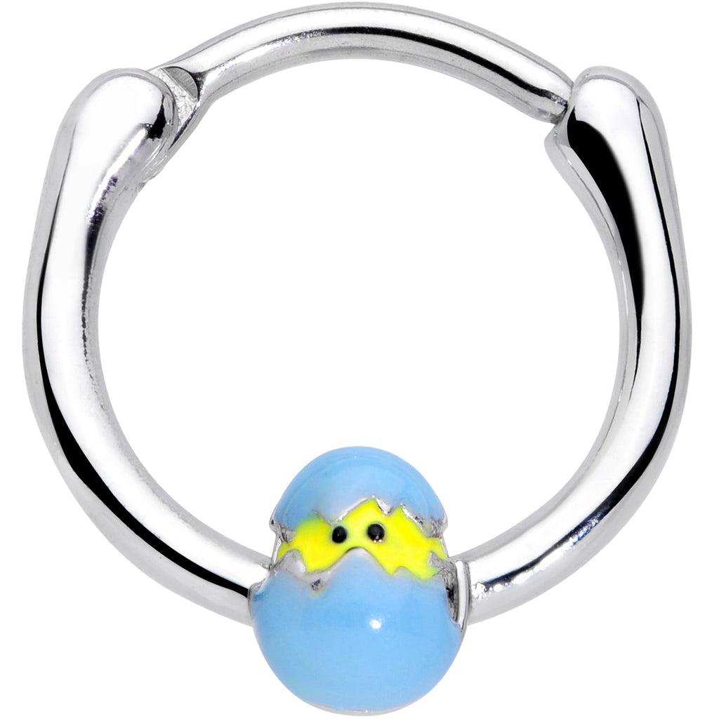 16G 3/8 Blue Easter Egg Chick Cartilage Clicker