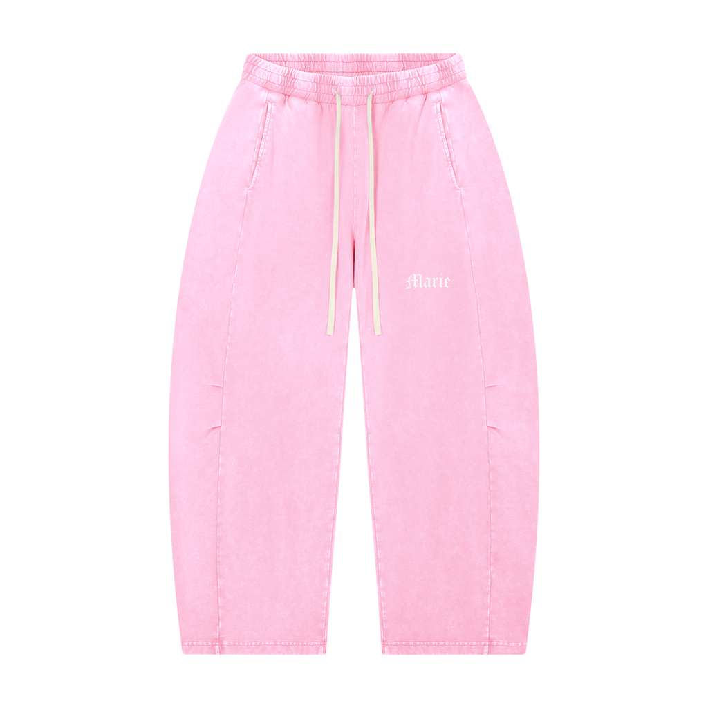 Unisex Mineral Wash Barrel Leg Pants