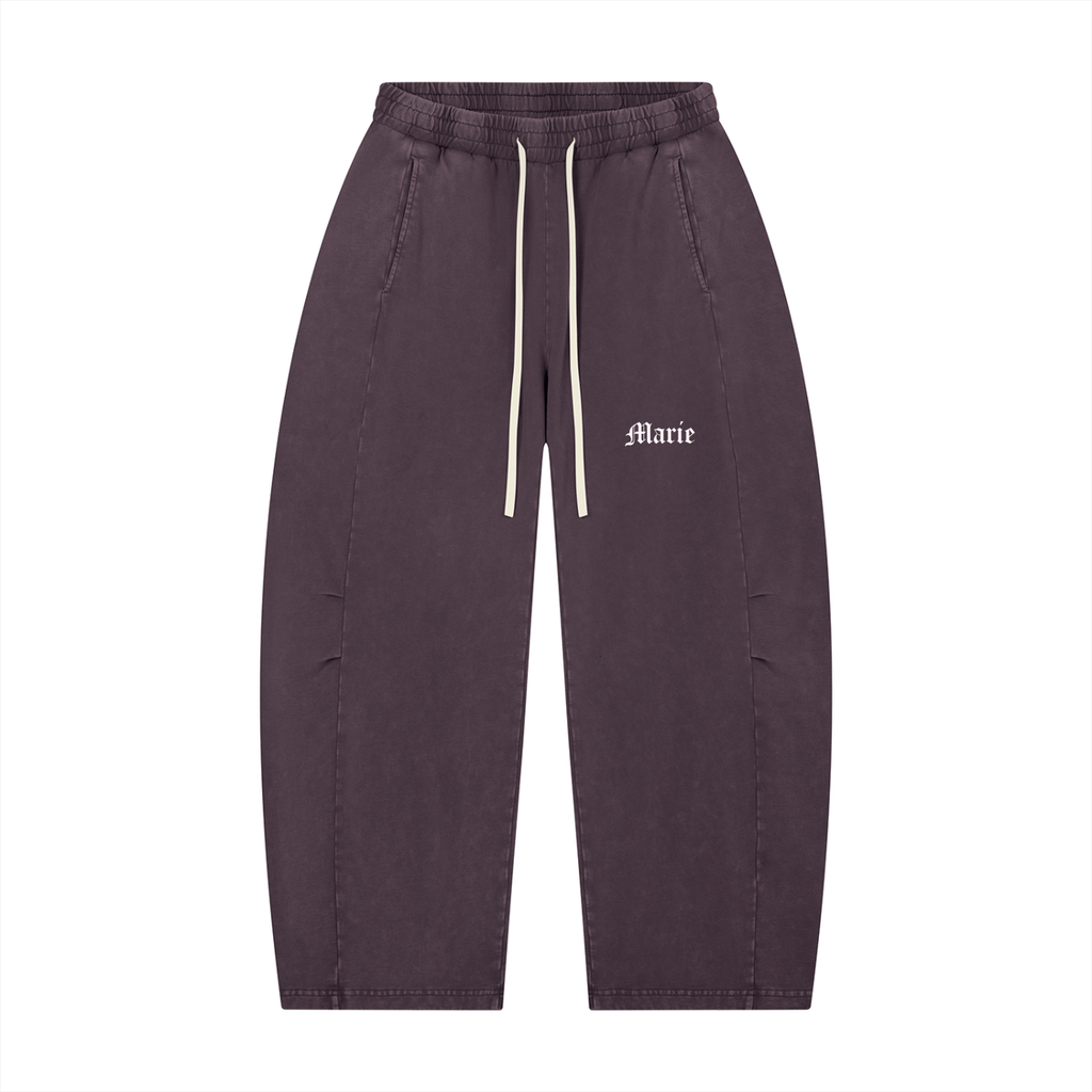 Unisex Mineral Wash Barrel Leg Pants