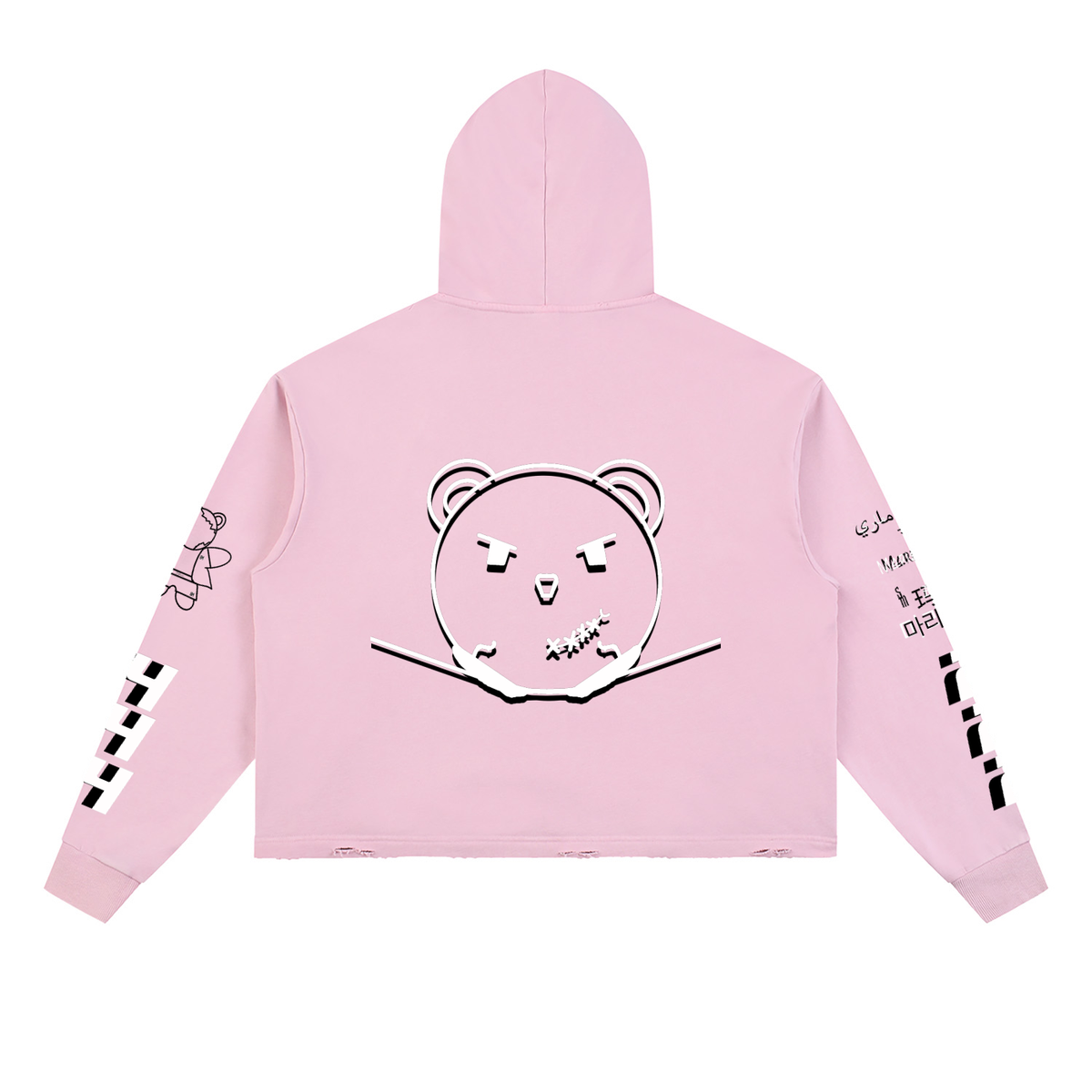 Vintage Washed Frayed-Hem Hoodie