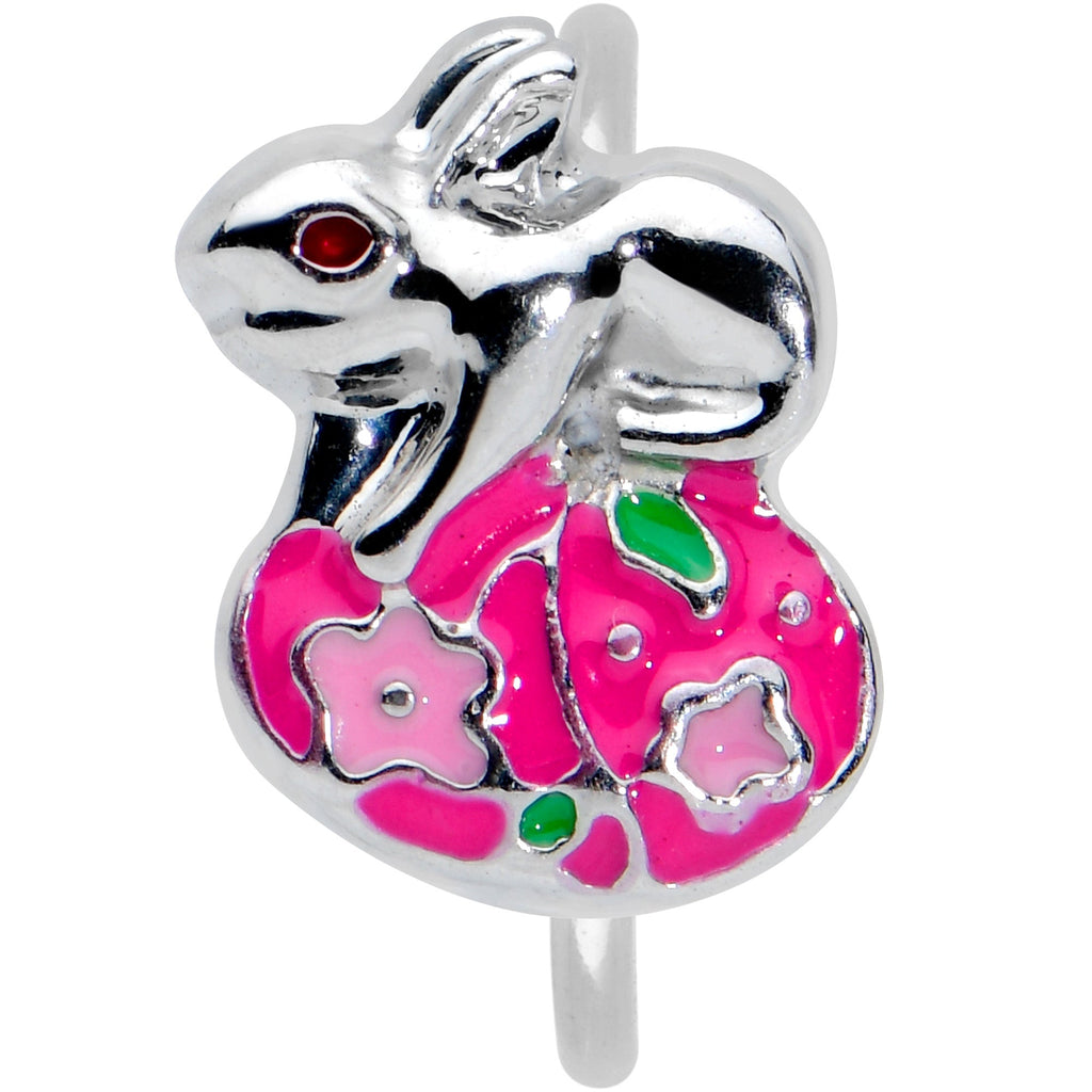 20G 5/16 Pink Gem Pink Easter Egg Easter Bunny Nose Hoop