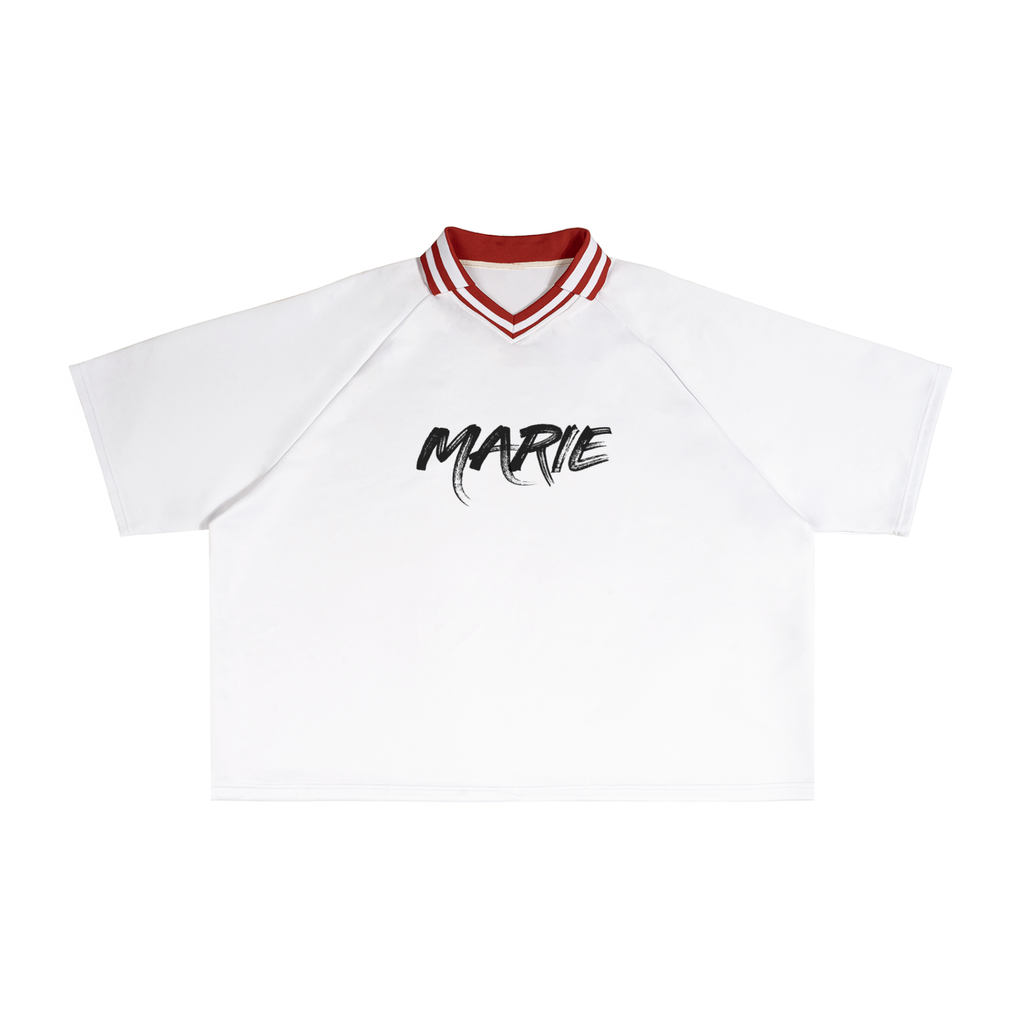 Contrast Lapel Collar Boxy T-Shirt