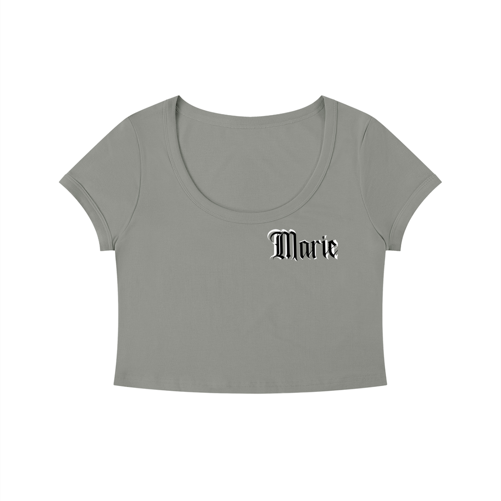 Women's Solid Color Slim Crop T-Shirt