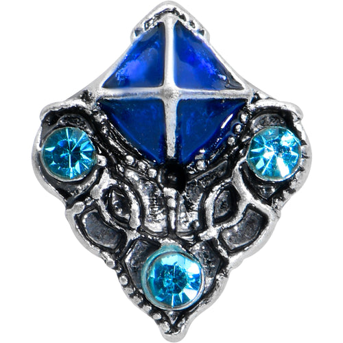 16G 1/4 Blue Gem Rococo Blue Cartilage Tragus Earring