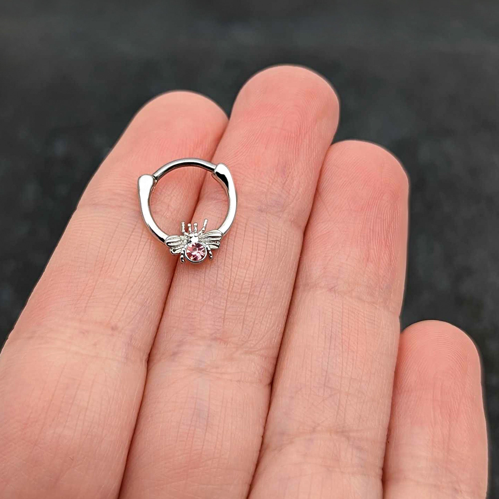 16G 5/16 Pink Gem Ultra Fly Cartilage Clicker
