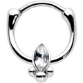16G 5/16 Clear Gem Deco Oval Cartilage Clicker