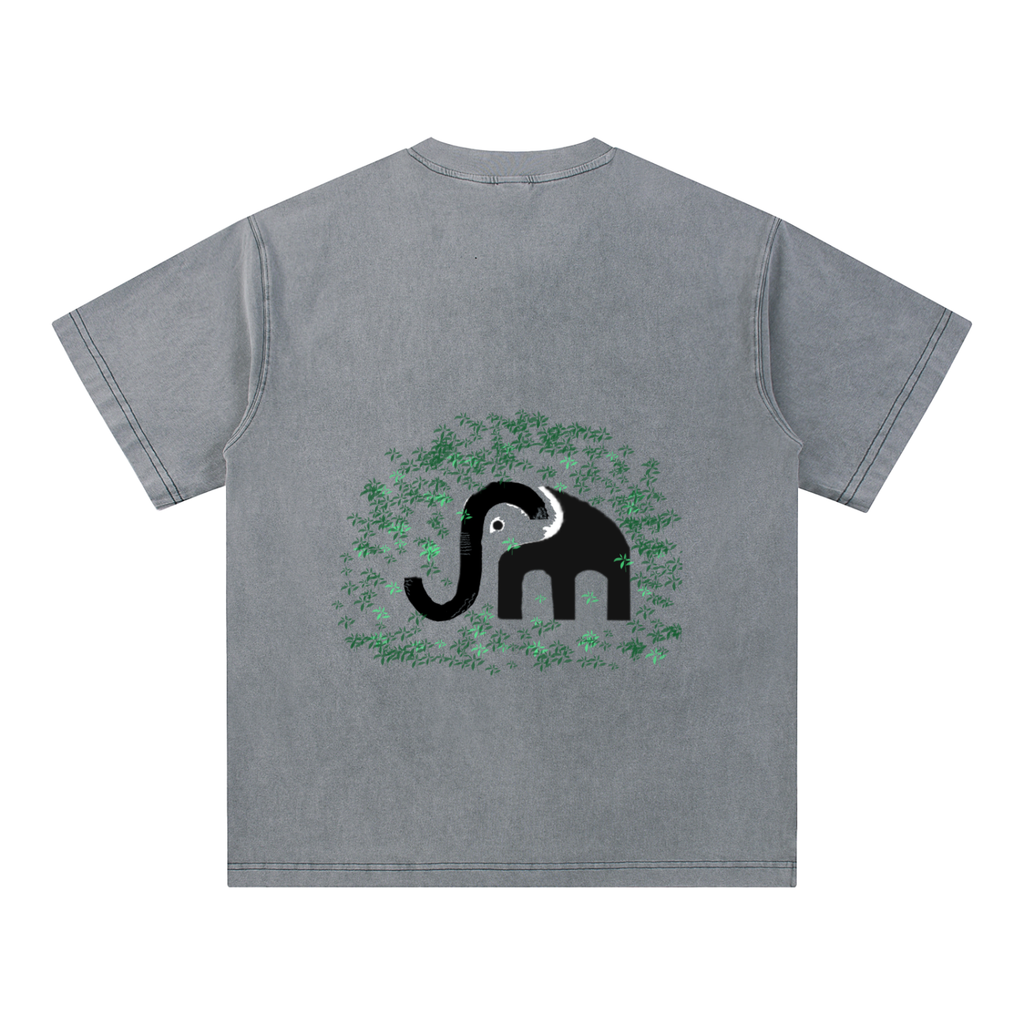 Snow Washed V-Neck Cotton T-Shirt