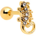 16G 1/4 Clear Gem Gold Tone Luscious Lizard Cartilage Earring