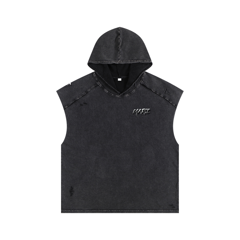 Snow Washed Boxy Hooded Tank Top