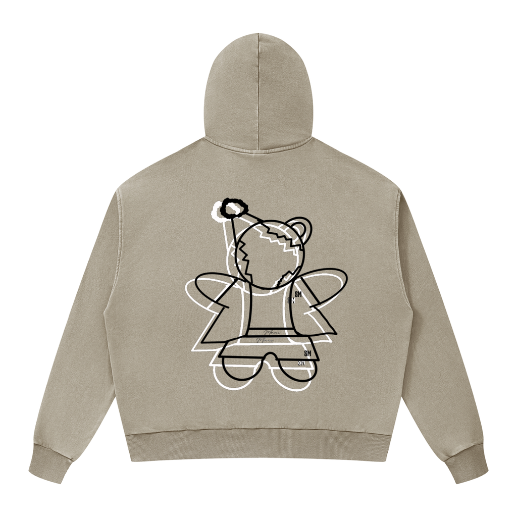 Unisex Mineral Wash Boxy Full Zip Hoodie