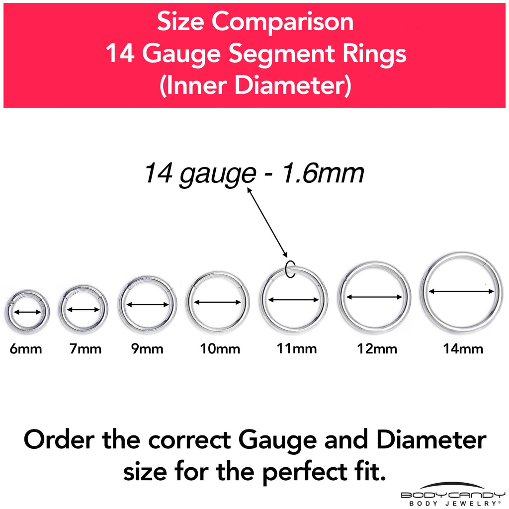 14G 7mm 316L Surgical Steel Precision Hinged Segment Hoop