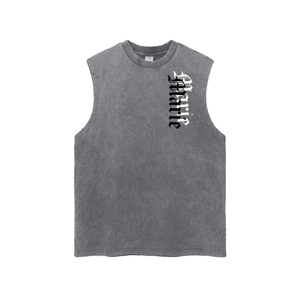 Snow Washed Frayed Hem Tank Top
