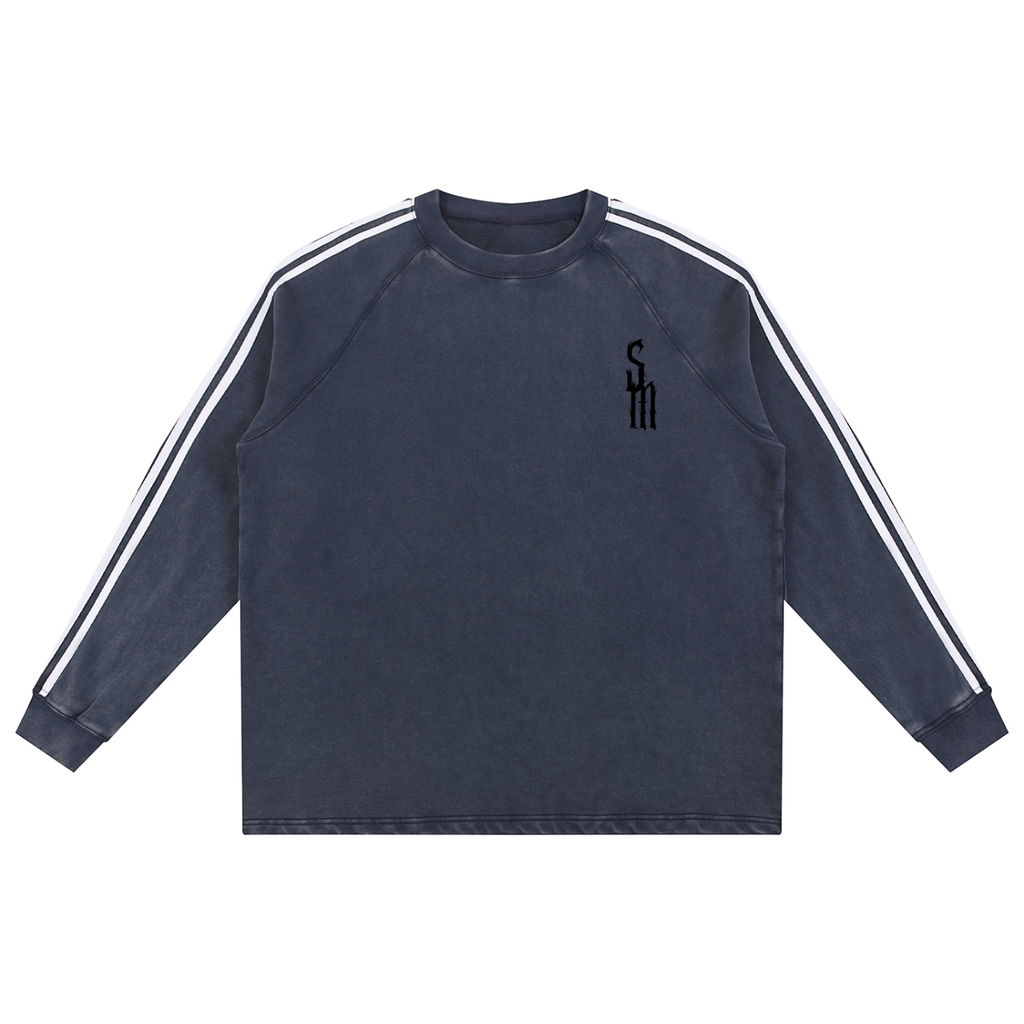Snow Washed Contrast Tape Sweatshirt