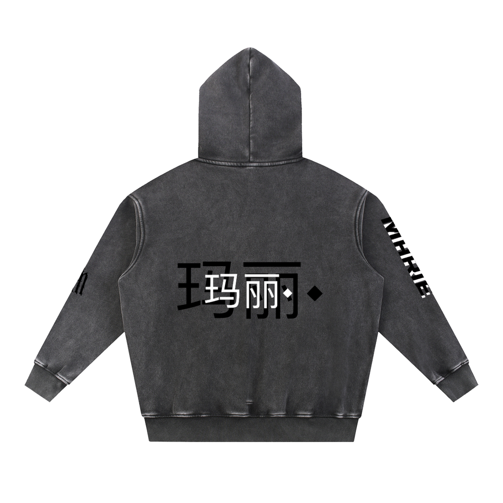 Snow Wash Fleece Oversize Hoodie