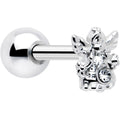 16G 1/4 Clear CZ Gem Fabulous Angel Cartilage Tragus Earring