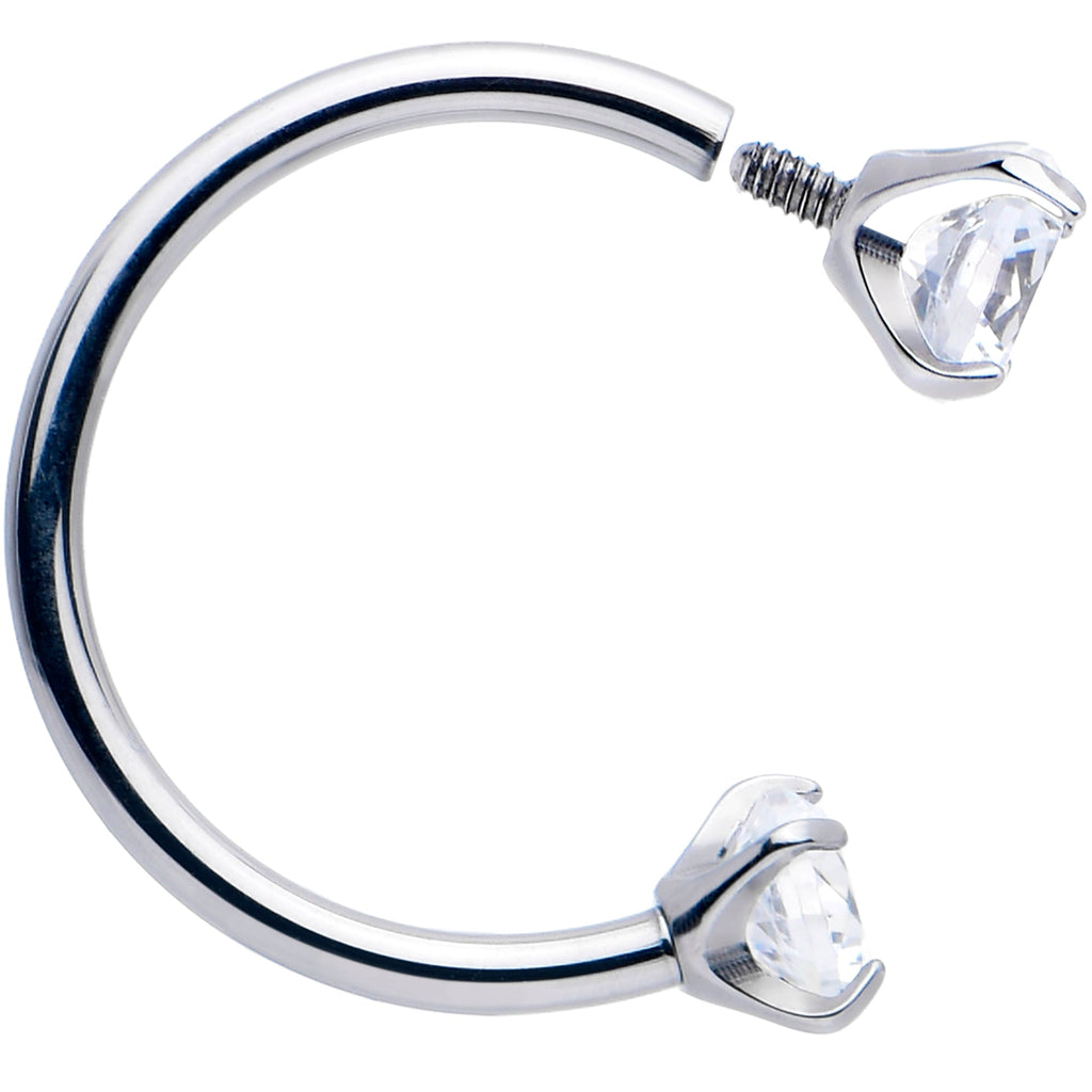 Double Gem Horseshoe Nose Ring Kit with Ball Grabber