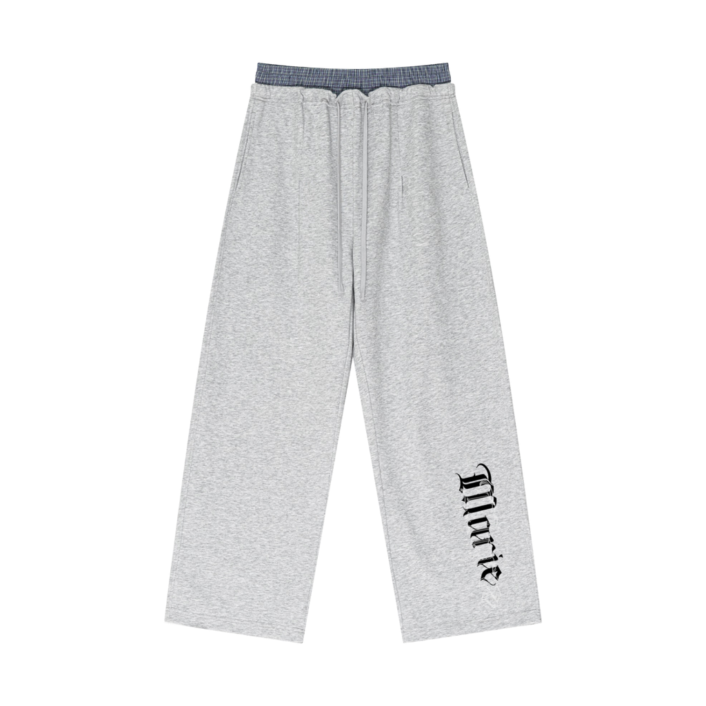 Plaid Contrast Waist Pants